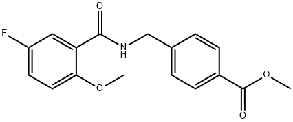 Benzoic acid, 4-[[(5-fluoro-2-methoxybenzoyl)amino]methyl]-, methyl ester Structure