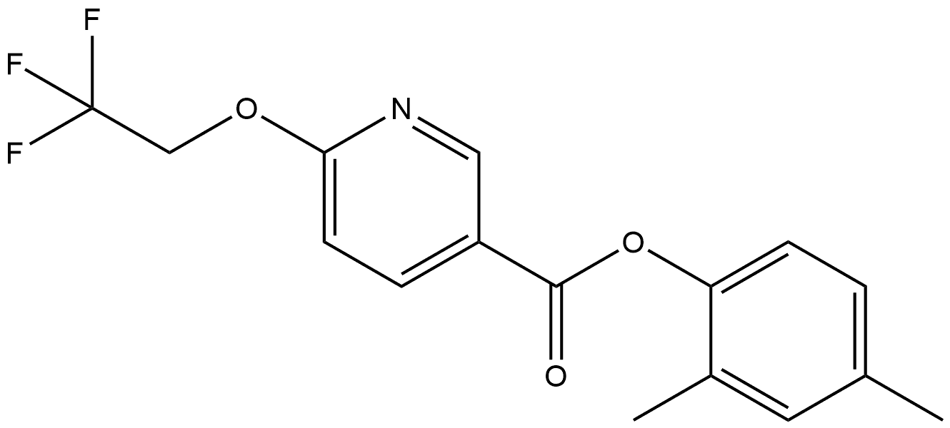 2,4-Dimethylphenyl 6-(2,2,2-trifluoroethoxy)-3-pyridinecarboxylate 구조식 이미지