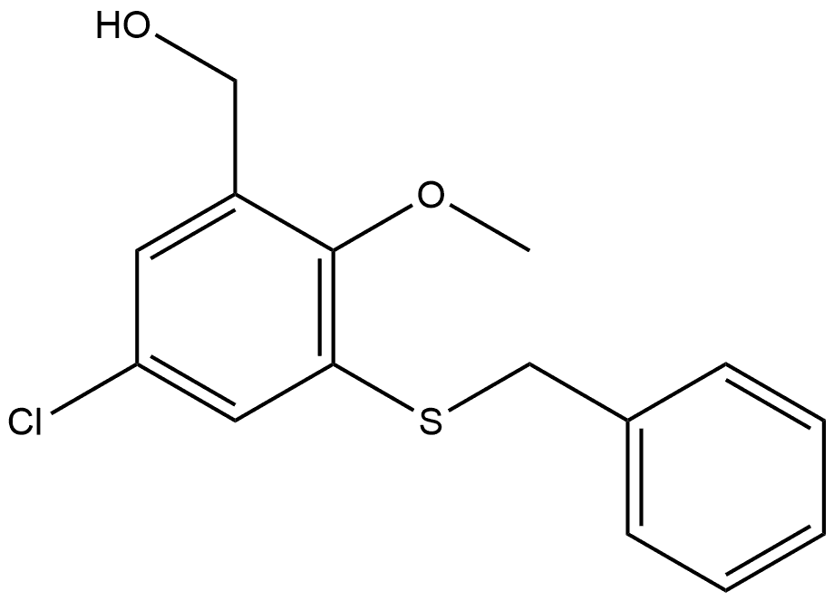 (3-(Benzylthio)-5-chloro-2-methoxyphenyl)methanol Structure