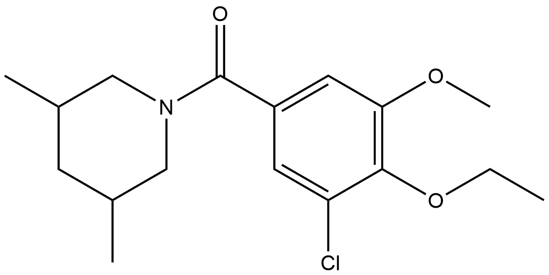 (3-Chloro-4-ethoxy-5-methoxyphenyl)(3,5-dimethyl-1-piperidinyl)methanone Structure