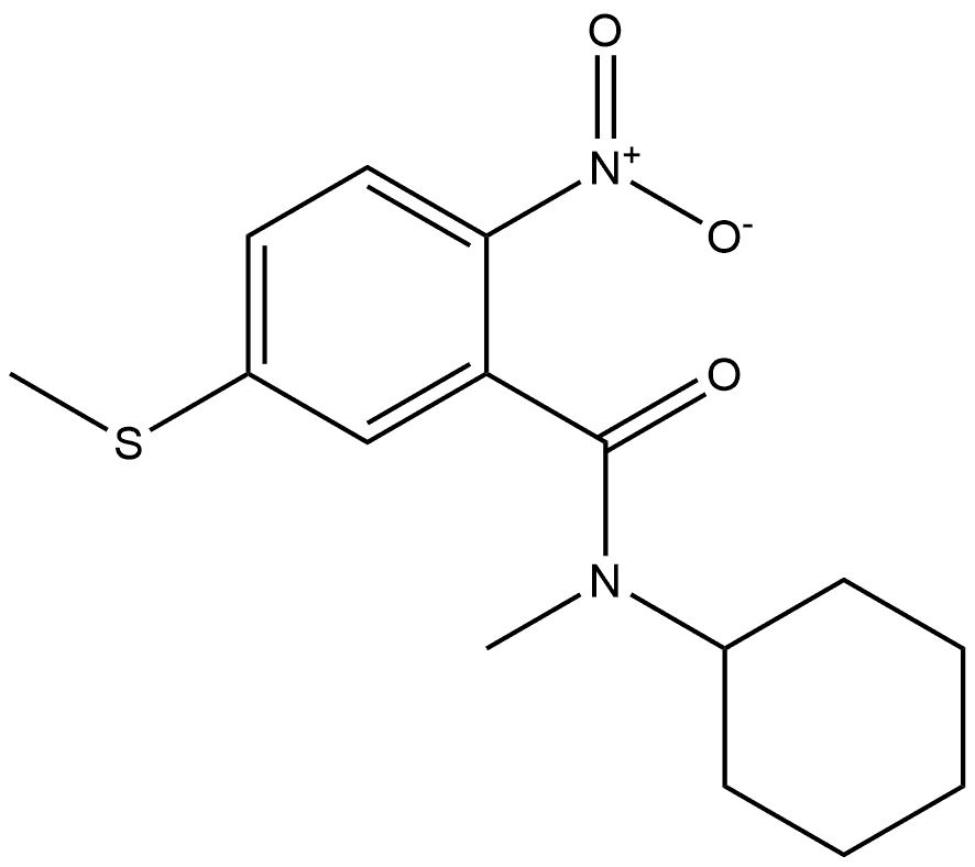 N-cyclohexyl-N-methyl-5-(methylthio)-2-nitrobenzamide Structure