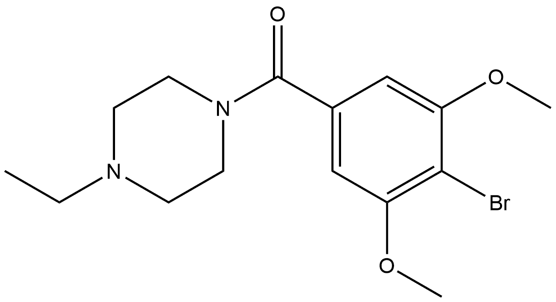 (4-Bromo-3,5-dimethoxyphenyl)(4-ethyl-1-piperazinyl)methanone Structure