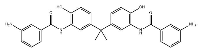 Benzamide, N,N'-[(1-methylethylidene)bis(6-hydroxy-3,1-phenylene)]bis[3-amino- Structure