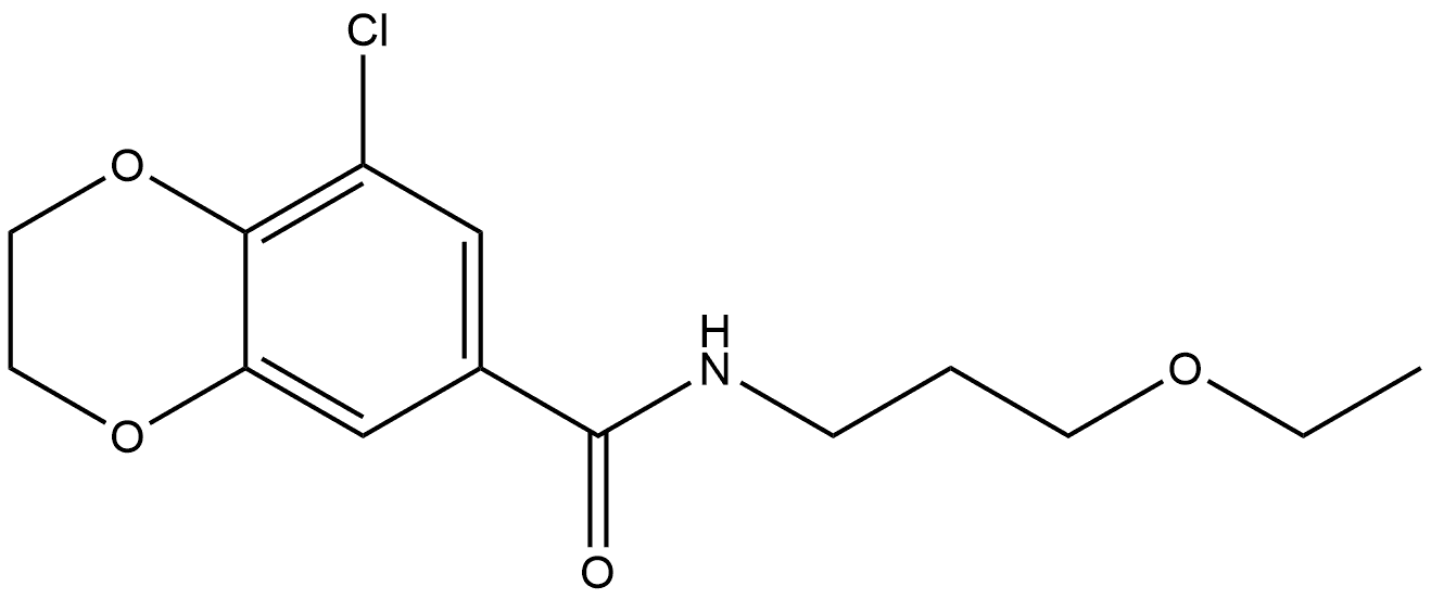 8-Chloro-N-(3-ethoxypropyl)-2,3-dihydro-1,4-benzodioxin-6-carboxamide Structure