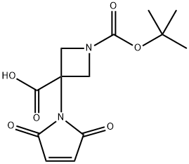 1,3-Azetidinedicarboxylic acid, 3-(2,5-dihydro-2,5-dioxo-1H-pyrrol-1-yl)-, 1-(1,1-dimethylethyl) ester 구조식 이미지