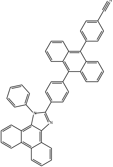 Benzonitrile, 4-[10-[4-(1-phenyl-1H-phenanthro[9,10-d]imidazol-2-yl)phenyl]-9-anthracenyl]- Structure