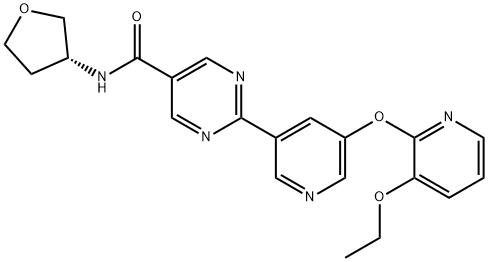 (R)-2-(5-((3-ethoxypyridin-2-yl)oxy)pyridin-3-yl)-N-(tetrahydrofuran-3-yl)pyrimidine-5-carboxamide Structure