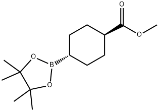 Cyclohexanecarboxylic acid, 4-(4,4,5,5-tetramethyl-1,3,2-dioxaborolan-2-yl)-, methyl ester, trans- Structure