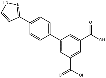 [1,1'-Biphenyl]-3,5-dicarboxylic acid, 4'-(1H-pyrazol-3-yl)- Structure