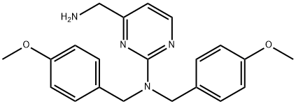 2-[Bis[(4-methoxyphenyl)methyl]amino]-4-pyrimidinemethanamine 구조식 이미지