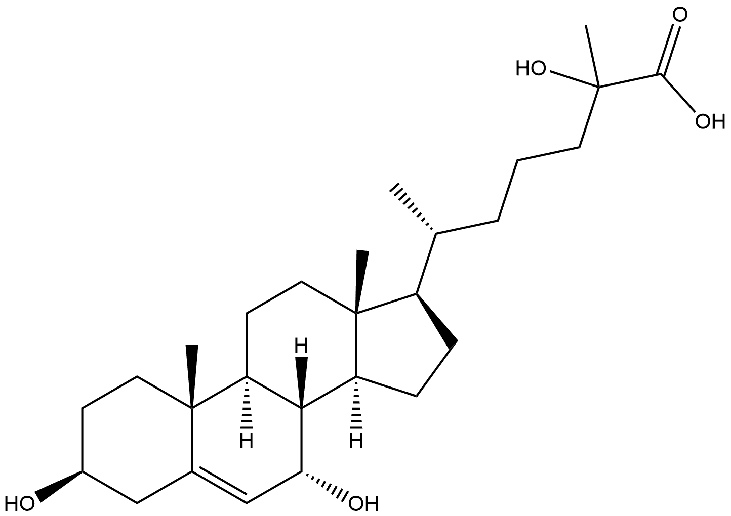 Cholest-5-en-26-oic acid, 3,7,25-trihydroxy-, (3β,7α)- Structure