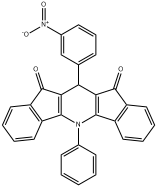 Diindeno[1,2-b:2,1-e]pyridine-10,12-dione,  5,11-dihydro-11-(m-nitrophenyl)-5-phenyl-  (6CI,8CI) 구조식 이미지
