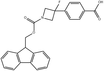 4-(1-{[(9H-fluoren-9-yl)methoxy]carbonyl}-3-fluoroazetidin-3-yl)benzoic acid Structure