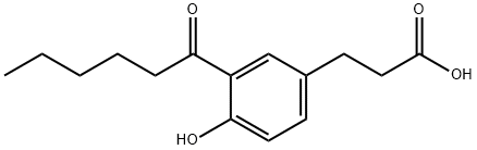 3-(3-hexanoyl-4-hydroxyphenyl)propanoic acid Structure