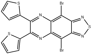 [1,2,5]Thiadiazolo[3,4-g]quinoxaline, 4,9-dibromo-6,7-di-2-thienyl- Structure