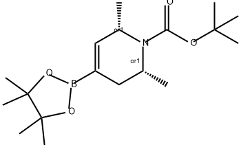 1(2H)-Pyridinecarboxylic acid, 3,6-dihydro-2,6-dimethyl-4-(4,4,5,5-tetramethyl-1,3,2-dioxaborolan-2-yl)-, 1,1-dimethylethyl ester, (2R,6S)-rel- Structure