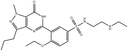 Benzenesulfonamide, 3-(6,7-dihydro-1-methyl-7-oxo-3-propyl-1H-pyrazolo[4,3-d]pyrimidin-5-yl)-4-ethoxy-N-[2-(ethylamino)ethyl]- 구조식 이미지