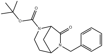 2,6-Diazabicyclo[3.2.1]octane-2-carboxylic acid, 7-oxo-6-(phenylmethyl)-, 1,1-dimethylethyl ester Structure