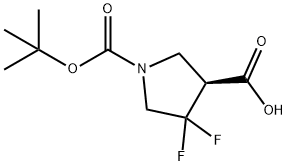 1,3-Pyrrolidinedicarboxylic acid, 4,4-difluoro-, 1-(1,1-dimethylethyl) ester, (3S)- Structure