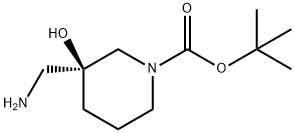 1,1-Dimethylethyl (3S)-3-(aminomethyl)-3-hydroxy-1-piperidinecarboxylate Structure