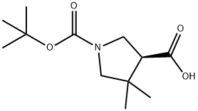 1,3-Pyrrolidinedicarboxylic acid, 4,4-dimethyl-, 1-(1,1-dimethylethyl) ester, (3S)- Structure