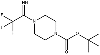 tert-Butyl 4-(2,2,2-trifluoroethanimidoyl)piperazine-1-carboxylate 구조식 이미지