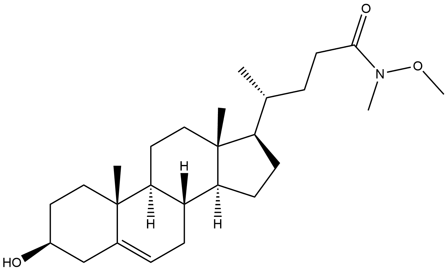 Chol-5-en-24-amide, 3-hydroxy-N-methoxy-N-methyl-, (3β)- 구조식 이미지