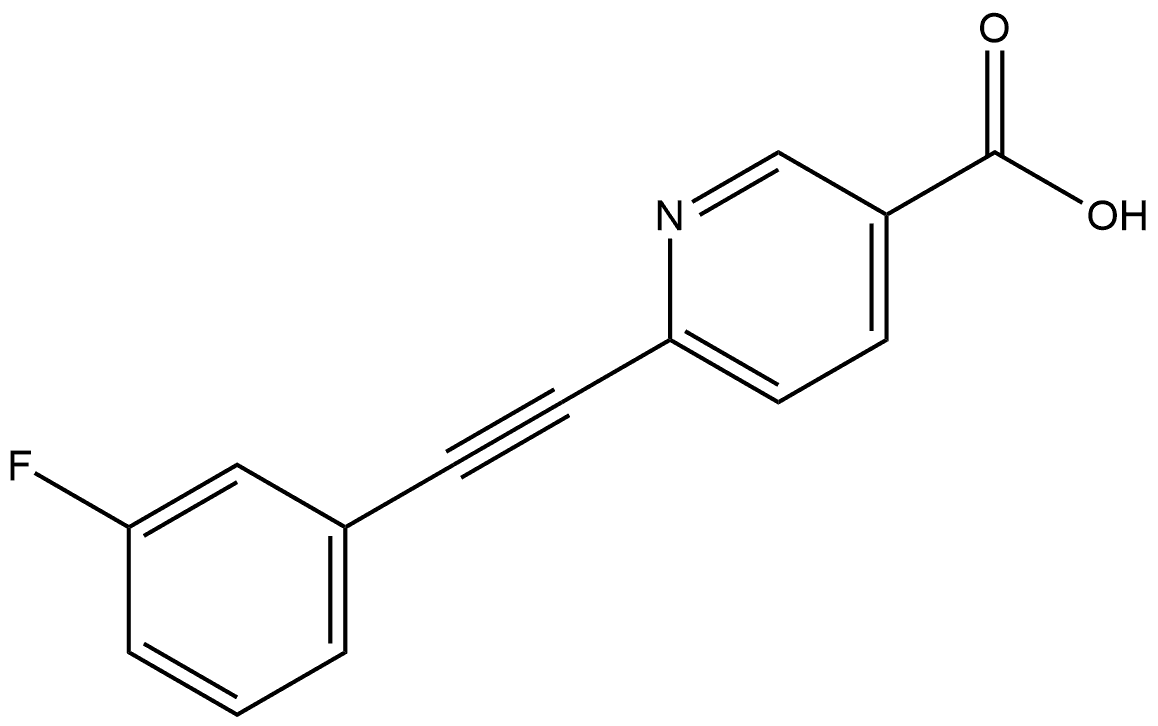 6-[2-(3-Fluorophenyl)ethynyl]-3-pyridinecarboxylic acid Structure