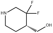 4-Piperidinemethanol, 3,3-difluoro-, (4S)- Structure