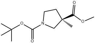 1,3-Pyrrolidinedicarboxylic acid, 3-methyl-, 1-(1,1-dimethylethyl) 3-methyl ester, (3R)- Structure