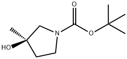 1-Pyrrolidinecarboxylic acid, 3-hydroxy-3-methyl-, 1,1-dimethylethyl ester, (3R)- Structure