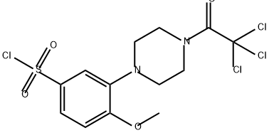 Benzenesulfonyl chloride, 4-methoxy-3-[4-(2,2,2-trichloroacetyl)-1-piperazinyl]- Structure