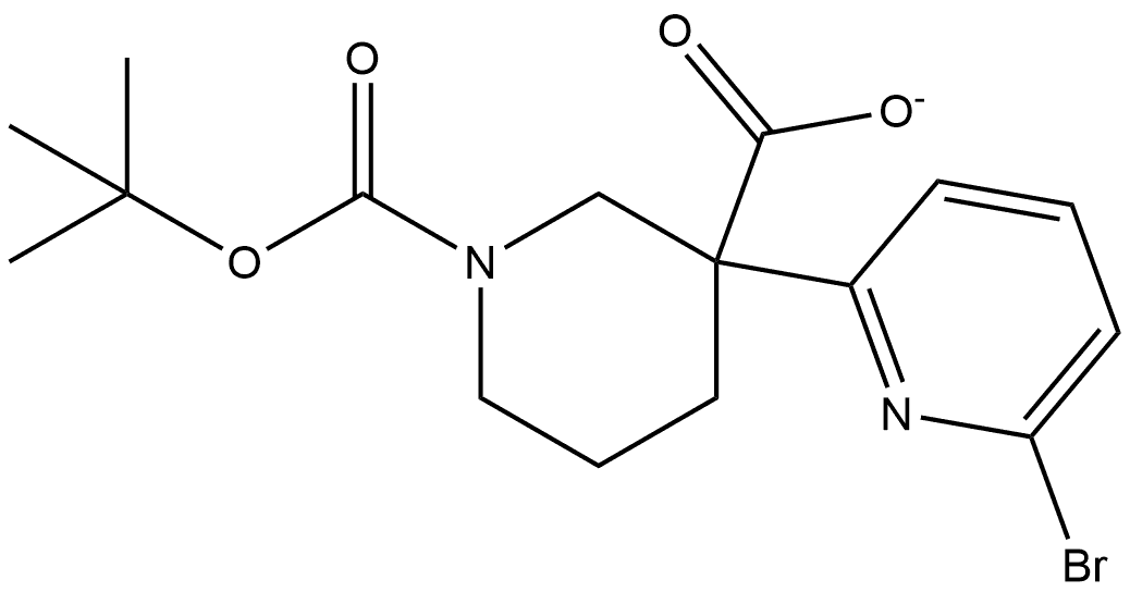 1-(1,1-Dimethylethyl) 3-(6-bromo-2-pyridinyl)-1,3-piperidinedicarboxylate 구조식 이미지