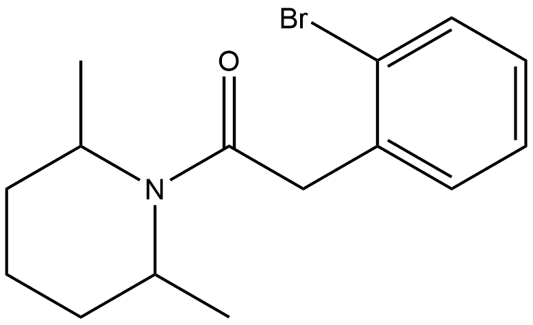 2-(2-Bromophenyl)-1-(2,6-dimethyl-1-piperidinyl)ethanone 구조식 이미지