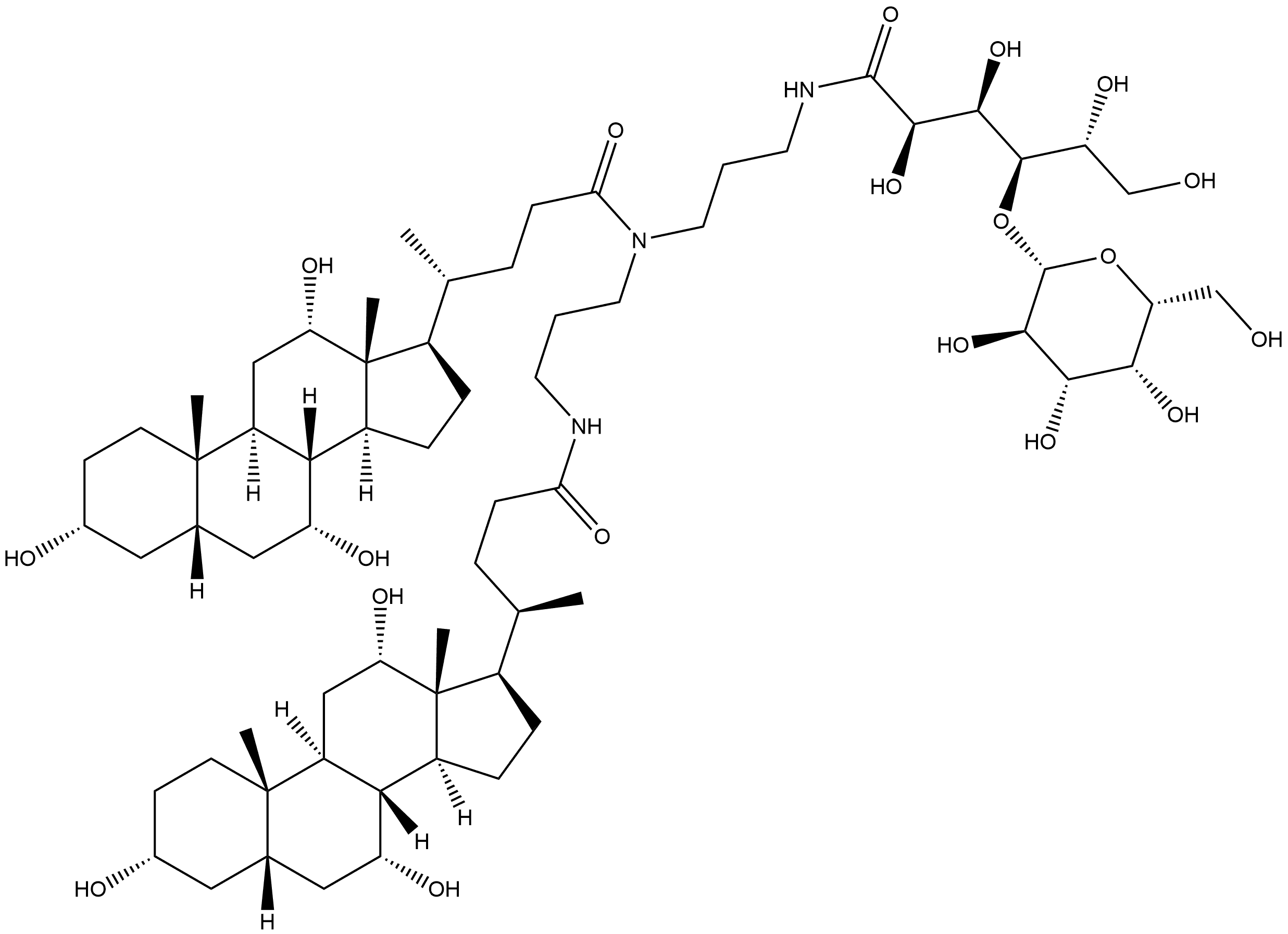 (3α,5β,7α,12α)-N-[3-[(4-O-β-D-Galactopyranosyl-D-gluconoyl)amino]propyl]-3,7,12-trihydroxy-N-[3-[[(3α,5β,7α,12α)-3,7,12-trihydroxy-24-oxocholan-24-yl]amino]propyl]cholan-24-amide Structure