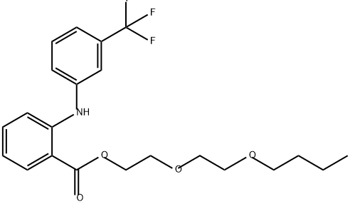 Benzoic acid, 2-[[3-(trifluoromethyl)phenyl]amino]-, 2-(2-butoxyethoxy)ethyl ester Structure