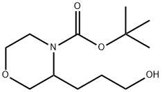 4-Morpholinecarboxylic acid, 3-(3-hydroxypropyl)-, 1,1-dimethylethyl ester Structure