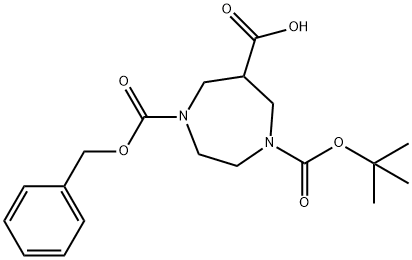 1-[(2-Methylpropan-2-yl)oxycarbonyl]-4-phenylmethoxycarbonyl-1,4-diazepane-6-carboxylic acid Structure