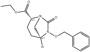 1,6-Diazabicyclo[3.2.1]octane-2-carboxylic acid, 7-oxo-6-(phenylmethoxy)-, ethyl ester, (2R,5S)-rel- Structure
