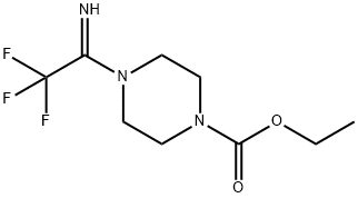 Ethyl 4-(2,2,2-trifluoroethanimidoyl)piperazine-1-carboxylate Structure