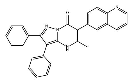 Pyrazolo[1,5-a]pyrimidin-7(4H)-one, 5-methyl-2,3-diphenyl-6-(6-quinolinyl)- Structure