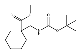 Cyclohexanecarboxylic acid, 1-[[[(1,1-dimethylethoxy)carbonyl]amino]methyl]-, methyl ester Structure