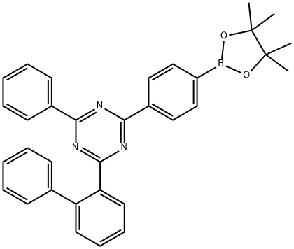 1,3,5-Triazine, 2-[1,1'-biphenyl]-2-yl-4-phenyl-6-[4-(4,4,5,5-tetramethyl-1,3,2-dioxaborolan-2-yl)phenyl]- Structure