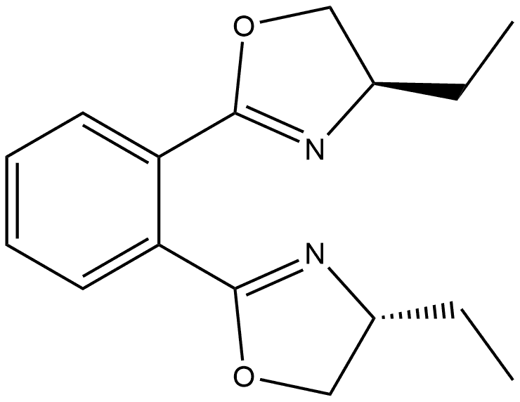 (4R,4′R)-2,2′-(1,2-Phenylene)bis[4-ethyl-4,5-dihydrooxazole] Structure