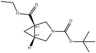 3-Azabicyclo[3.1.0]hexane-1,3-dicarboxylic acid, 3-(1,1-dimethylethyl) 1-ethyl ester, (1R,5R)-rel- Structure