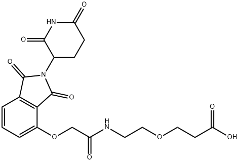 Propanoic acid, 3-[2-[[2-[[2-(2,6-dioxo-3-piperidinyl)-2,3-dihydro-1,3-dioxo-1H-isoindol-4-yl]oxy]acetyl]amino]ethoxy]- Structure