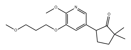 Cyclopentanone, 5-[6-methoxy-5-(3-methoxypropoxy)-3-pyridinyl]-2,2-dimethyl- Structure