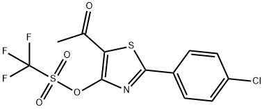 Methanesulfonic acid, 1,1,1-trifluoro-, 5-acetyl-2-(4-chlorophenyl)-4-thiazolyl ester Structure