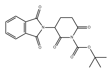 1-Piperidinecarboxylic acid, 3-(1,3-dihydro-1,3-dioxo-2H-isoindol-2-yl)-2,6-dioxo-, 1,1-dimethylethyl ester 구조식 이미지