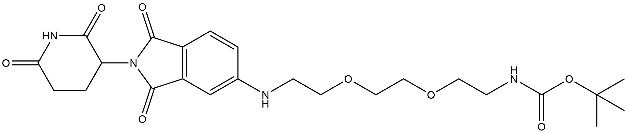 1,1-Dimethylethyl N-[2-[2-[2-[[2-(2,6-dioxo-3-piperidinyl)-2,3-dihydro-1,3-dioxo-1H-isoindol-5-yl]amino]ethoxy]ethoxy]ethyl]carbamate Structure